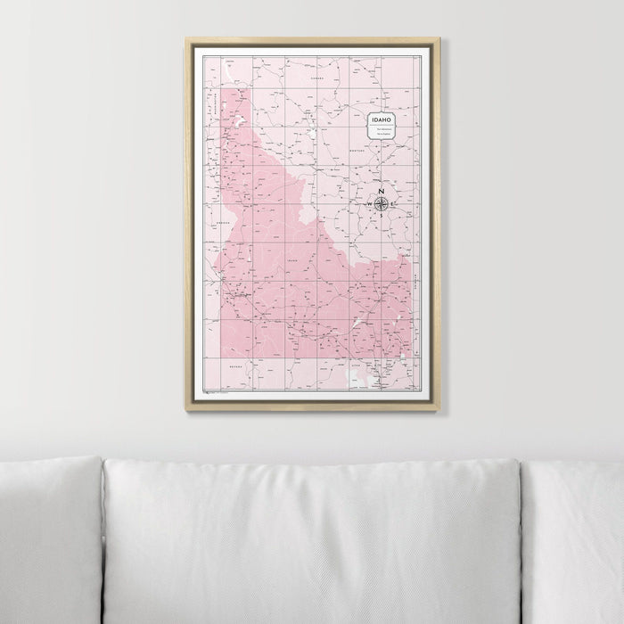 Push Pin Idaho Map (Pin Board) - Pink Color Splash CM Pin Board