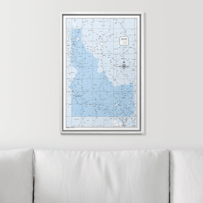 Push Pin Idaho Map (Pin Board) - Light Blue Color Splash