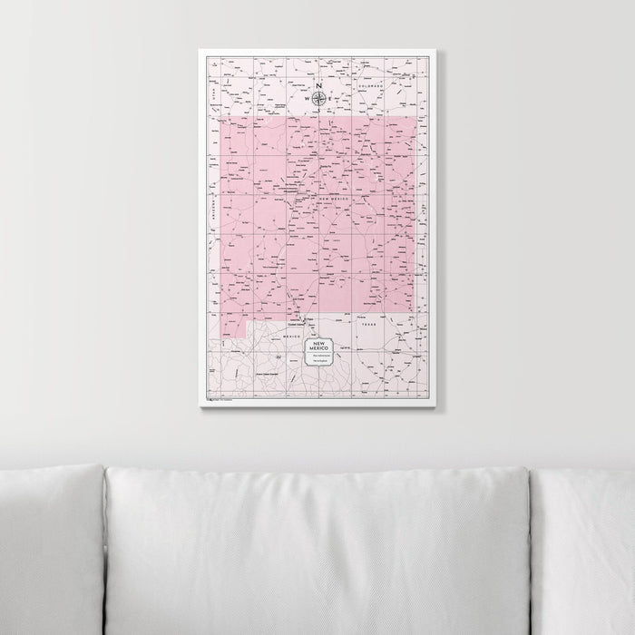 Push Pin New Mexico Map (Pin Board) - Pink Color Splash