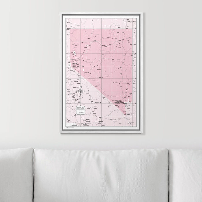 Push Pin Nevada Map (Pin Board) - Pink Color Splash CM Pin Board