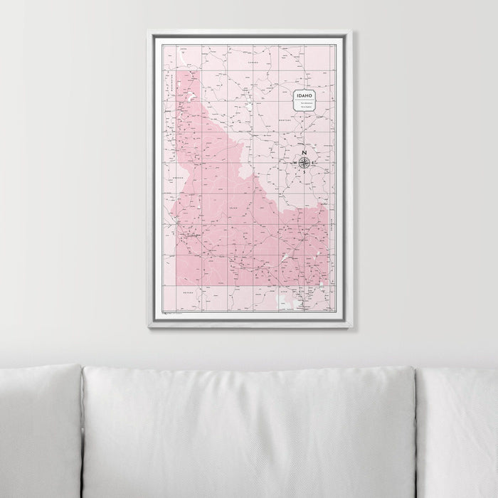 Push Pin Idaho Map (Pin Board) - Pink Color Splash