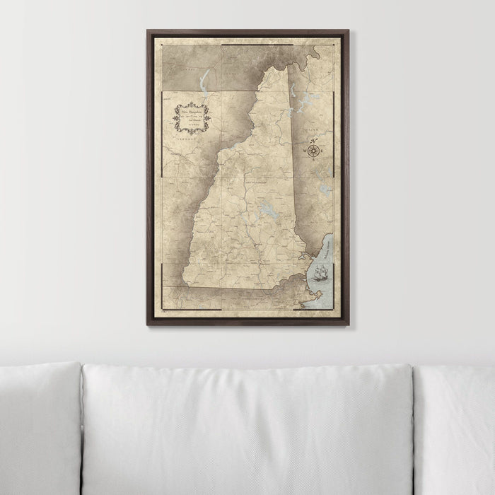 Push Pin New Hampshire Map (Pin Board) - Rustic Vintage CM Pin Board