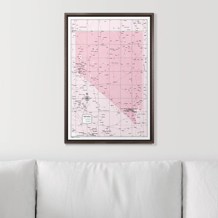 Push Pin Nevada Map (Pin Board) - Pink Color Splash