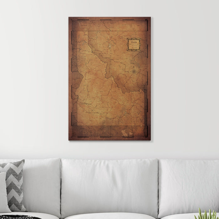 Push Pin Idaho Map (Pin Board) - Golden Aged