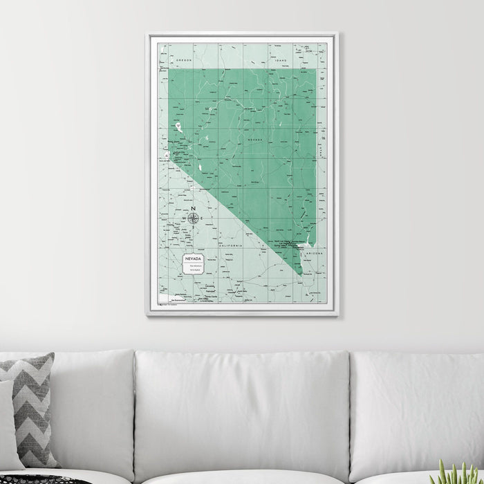 Push Pin Nevada Map (Pin Board) - Green Color Splash