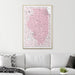 Push Pin Illinois Map (Pin Board) - Pink Color Splash CM Pin Board