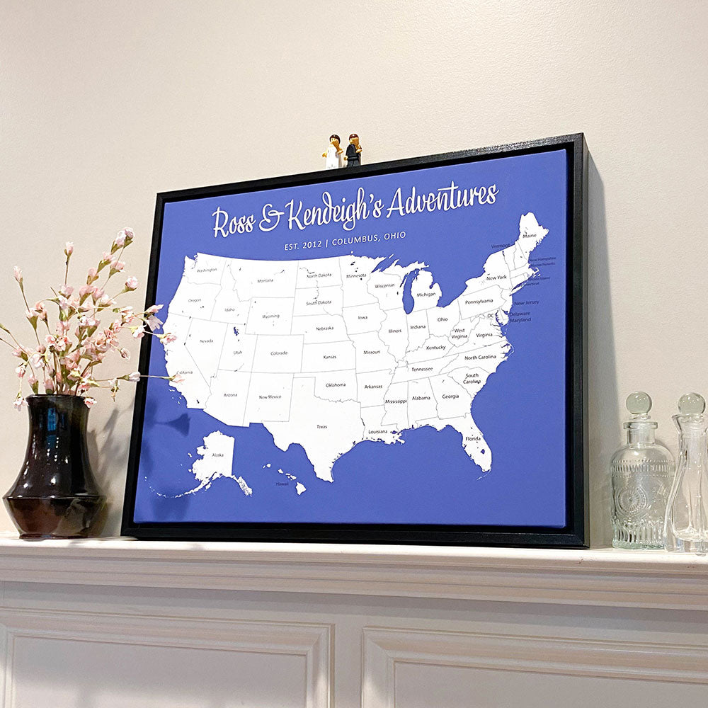 Push Pin Mini USA Map - Prism Color Series - Midnight CM Mini Map