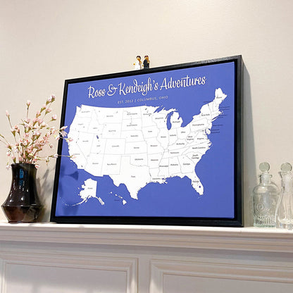 Push Pin Mini USA Map - Prism Color Series - Midnight CM Mini Map