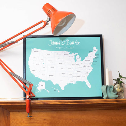 Push Pin Mini USA Map - Prism Color Series - Midnight CM Mini Map