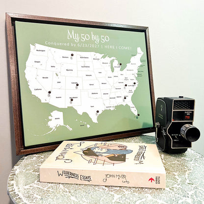 Push Pin Mini USA Map - Prism Color Series - Midnight CM Mini Map