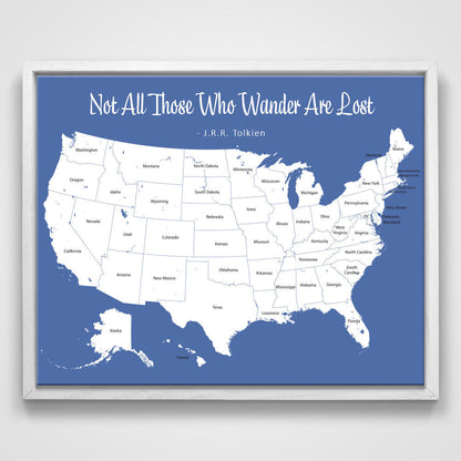 Push Pin Mini USA Map - Prism Color Series - Midnight CM Mini Map