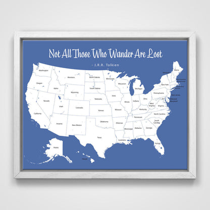 Push Pin Mini USA Map - Prism Color Series - Midnight CM Mini Map