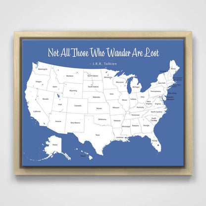 Push Pin Mini USA Map - Prism Color Series - Midnight CM Mini Map