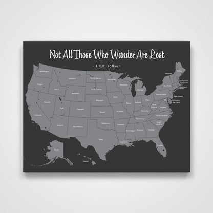 Push Pin Mini USA Map - Prism Color Series - Midnight CM Mini Map