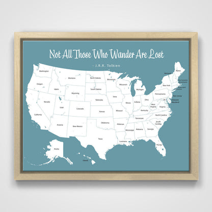 Push Pin Mini USA Map - Prism Color Series - Midnight CM Mini Map