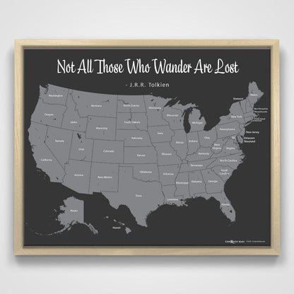 Push Pin Mini USA Map - Prism Color Series - Midnight CM Mini Map