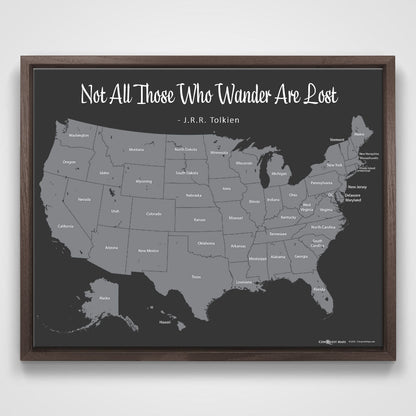 Push Pin Mini USA Map - Prism Color Series - Midnight CM Mini Map