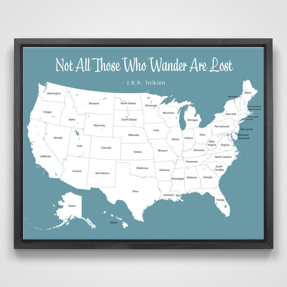 Push Pin Mini USA Map - Prism Color Series - Midnight CM Mini Map