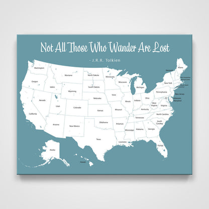 Push Pin Mini USA Map - Prism Color Series - Midnight CM Mini Map