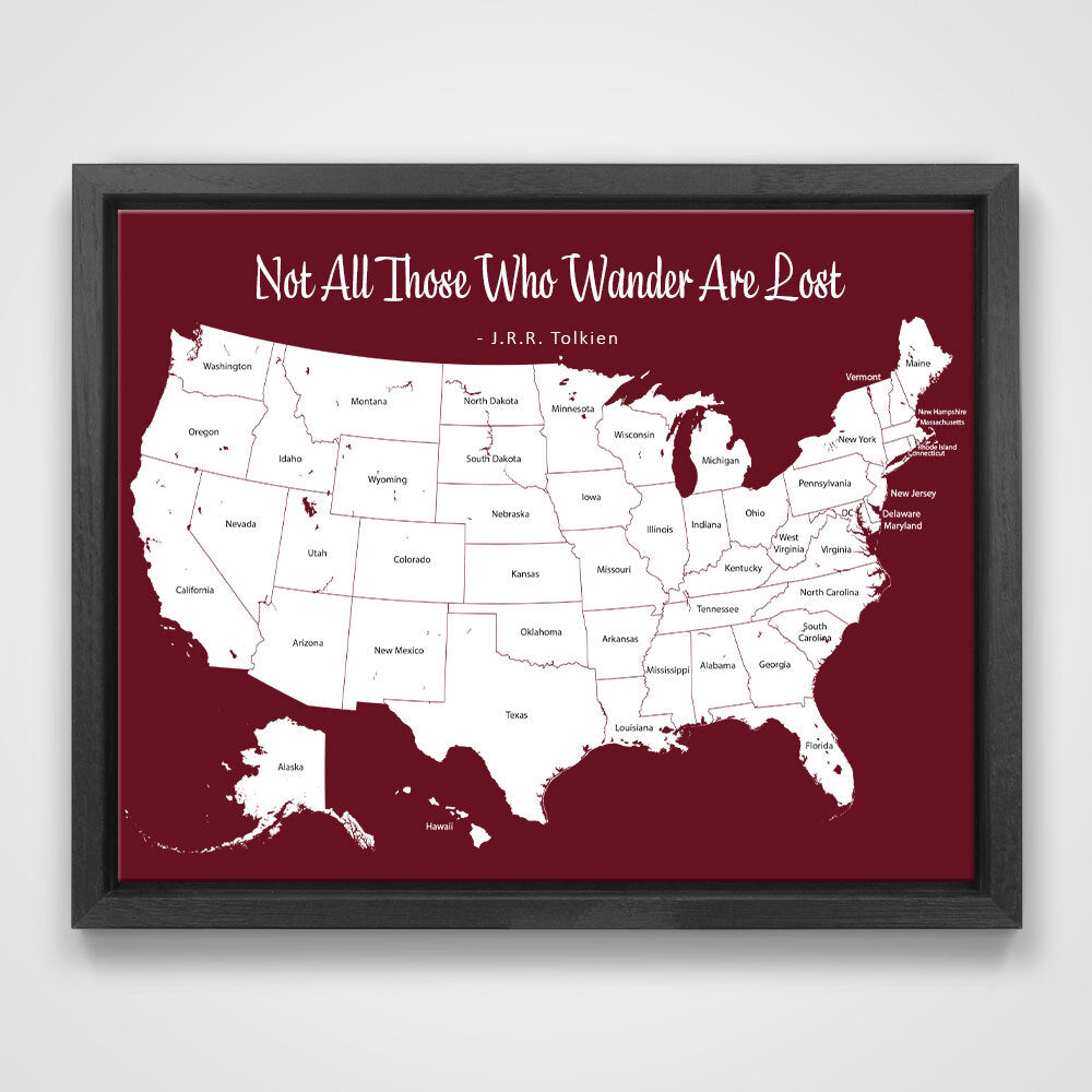 Push Pin Mini USA Map - Prism Color Series - Midnight CM Mini Map