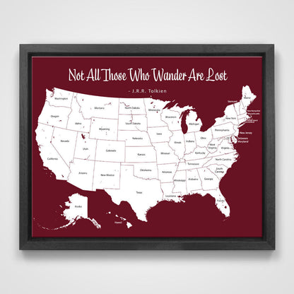 Push Pin Mini USA Map - Prism Color Series - Midnight CM Mini Map