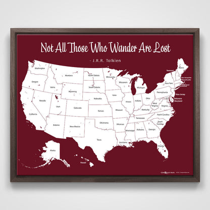 Push Pin Mini USA Map - Prism Color Series - Midnight CM Mini Map