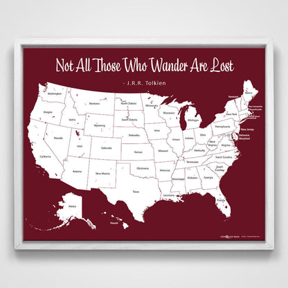 Push Pin Mini USA Map - Prism Color Series - Midnight CM Mini Map