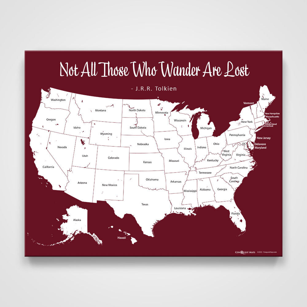 Push Pin Mini USA Map - Prism Color Series - Midnight CM Mini Map