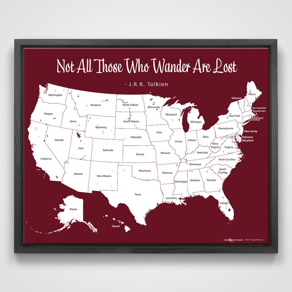 Push Pin Mini USA Map - Prism Color Series - Midnight CM Mini Map