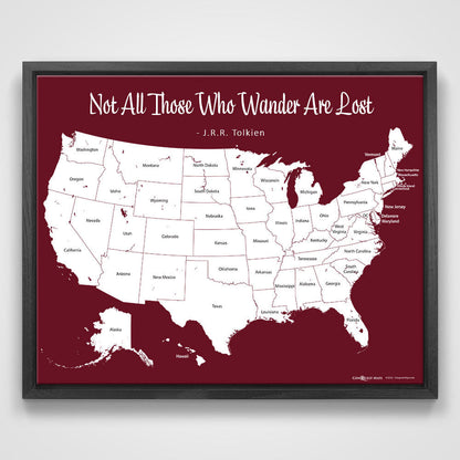 Push Pin Mini USA Map - Prism Color Series - Midnight CM Mini Map