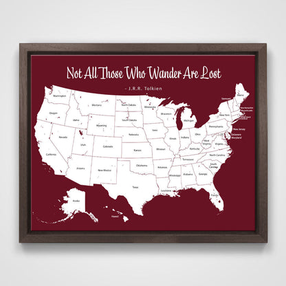 Push Pin Mini USA Map - Prism Color Series - Midnight CM Mini Map