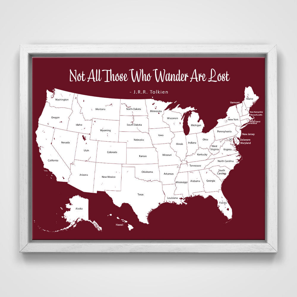 Push Pin Mini USA Map - Prism Color Series - Midnight CM Mini Map