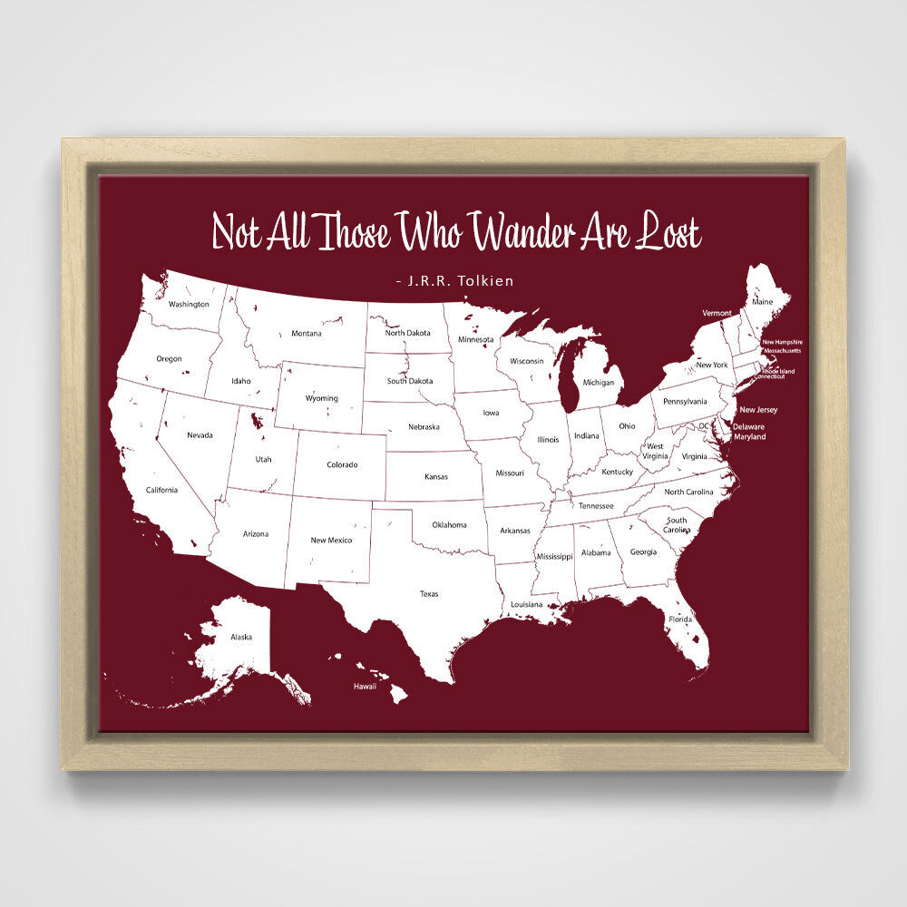 Push Pin Mini USA Map - Prism Color Series - Midnight CM Mini Map