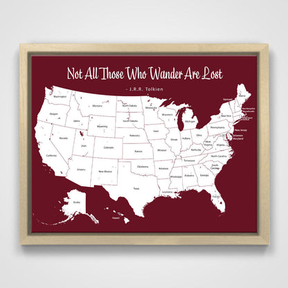 Push Pin Mini USA Map - Prism Color Series - Midnight CM Mini Map