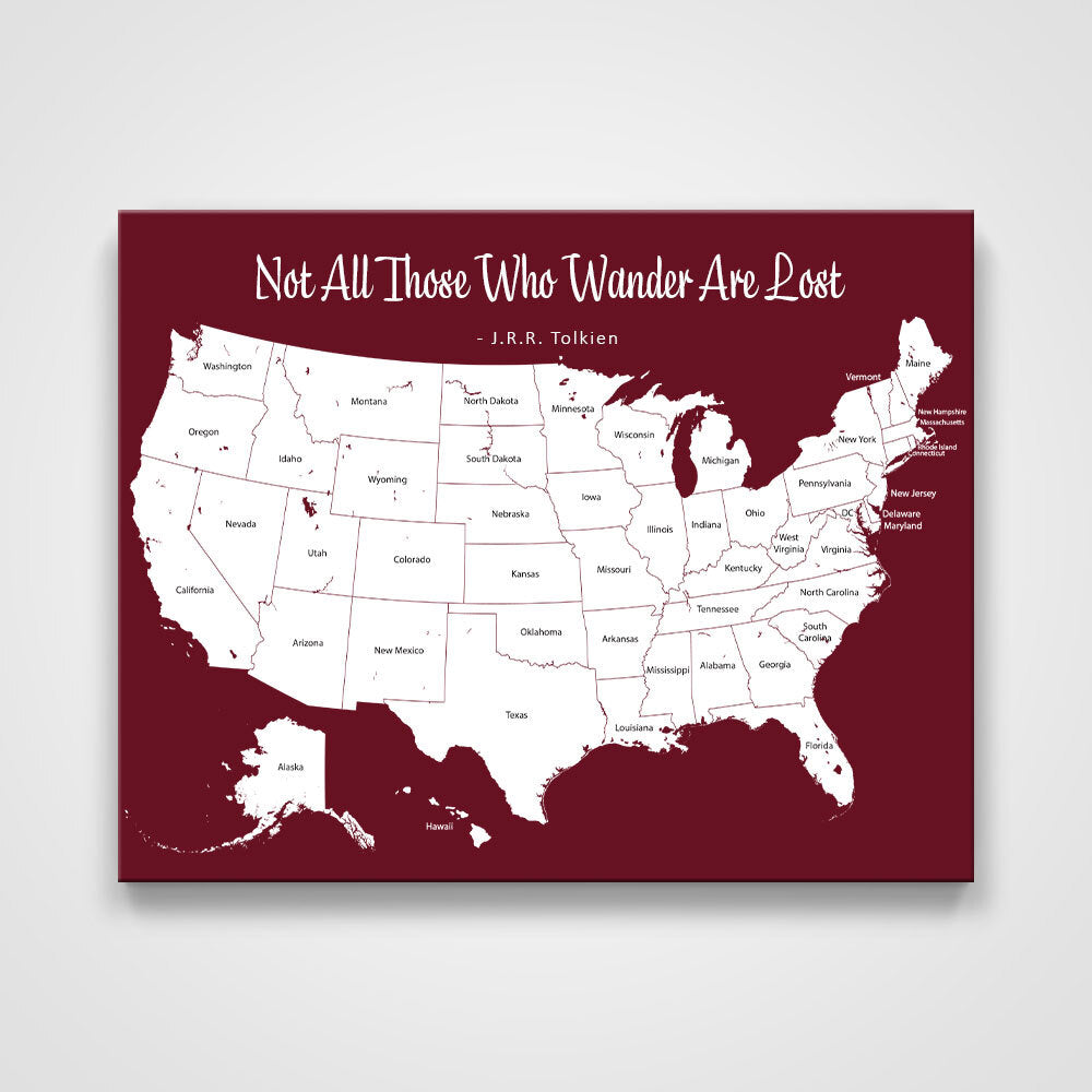 Push Pin Mini USA Map - Prism Color Series - Midnight CM Mini Map