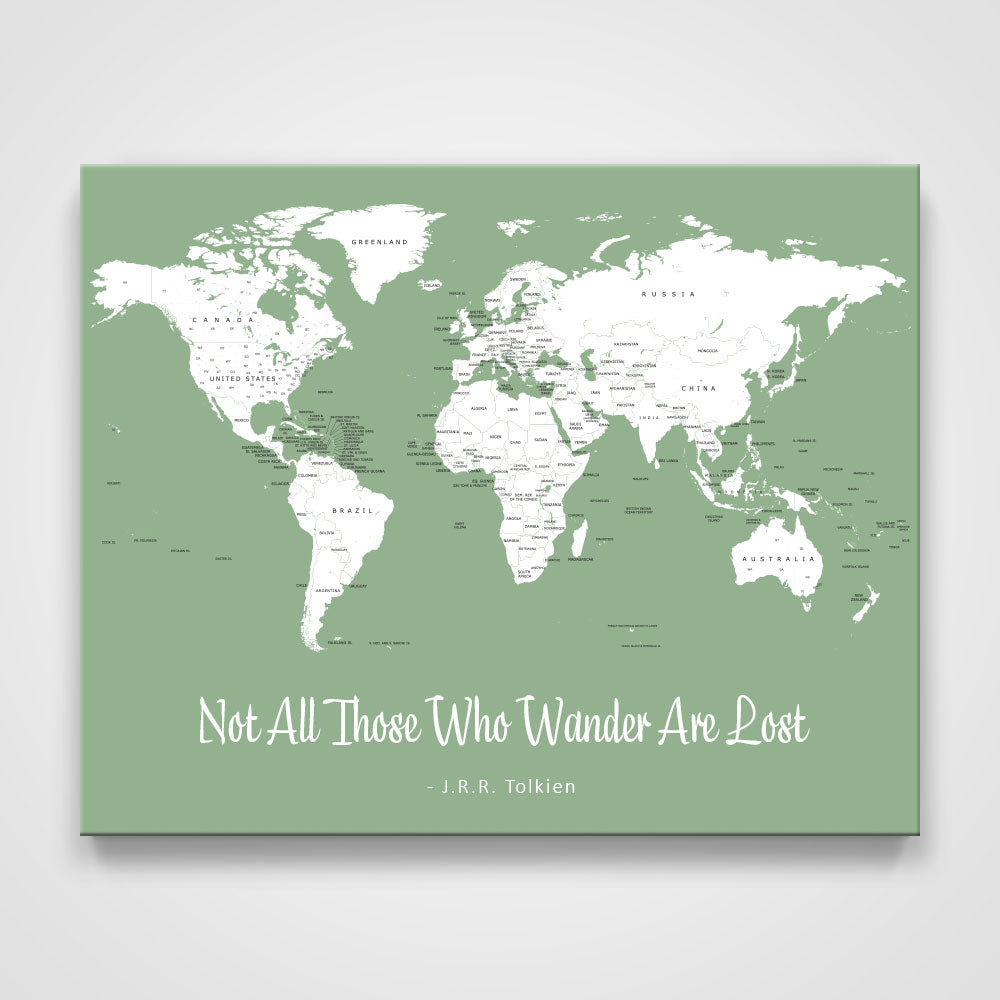 Push Pin Mini World Map - Prism Color Series - Midnight CM Mini Map