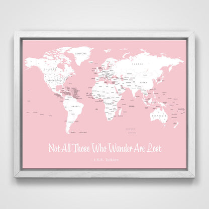 Push Pin Mini World Map - Prism Color Series - Midnight CM Mini Map