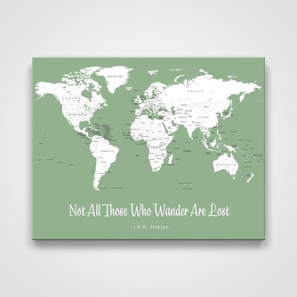 Push Pin Mini World Map - Prism Color Series - Midnight CM Mini Map