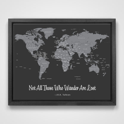 Push Pin Mini World Map - Prism Color Series - Midnight CM Mini Map