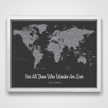 Push Pin Mini World Map - Prism Color Series - Midnight CM Mini Map