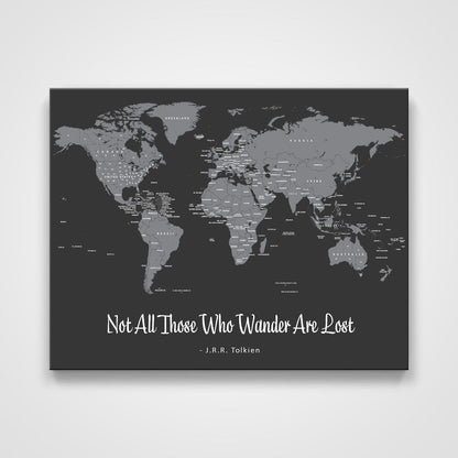 Push Pin Mini World Map - Prism Color Series - Midnight CM Mini Map