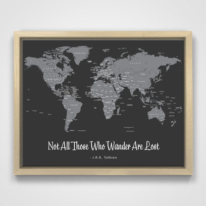 Push Pin Mini World Map - Prism Color Series - Midnight CM Mini Map