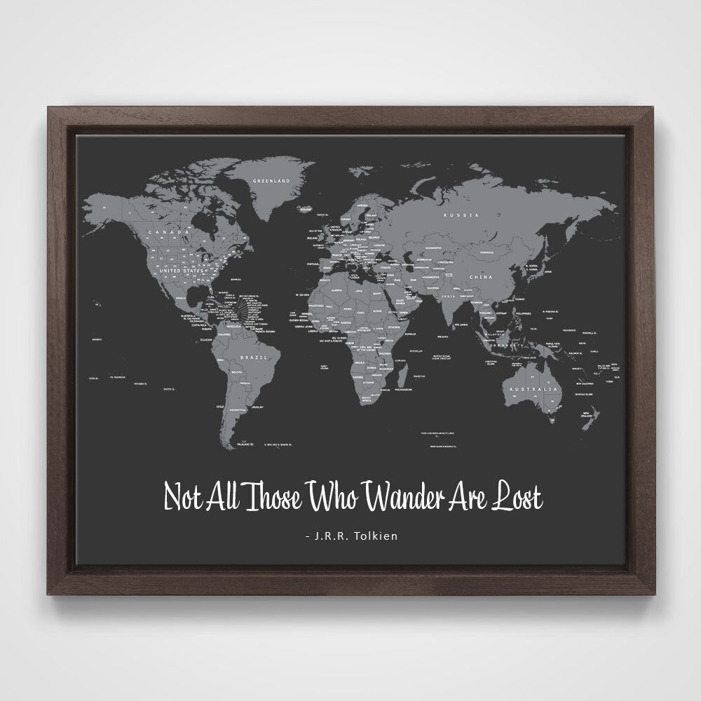 Push Pin Mini World Map - Prism Color Series - Midnight CM Mini Map