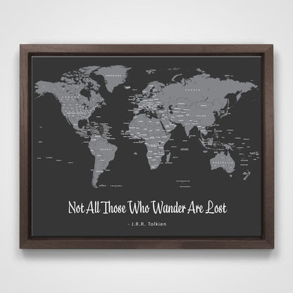 Push Pin Mini World Map - Prism Color Series - Midnight CM Mini Map