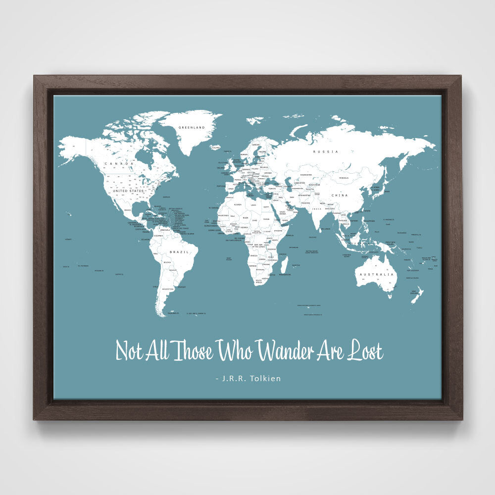 Push Pin Mini World Map - Prism Color Series - Midnight CM Mini Map