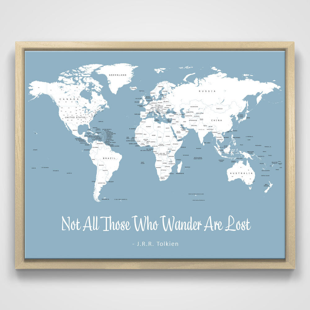 Push Pin Mini World Map - Prism Color Series - Midnight CM Mini Map