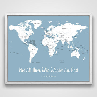 Push Pin Mini World Map - Prism Color Series - Midnight CM Mini Map