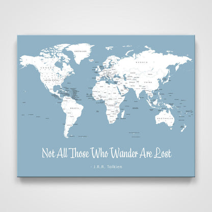 Push Pin Mini World Map - Prism Color Series - Midnight CM Mini Map