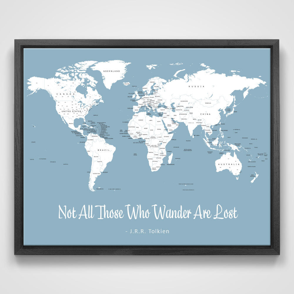 Push Pin Mini World Map - Prism Color Series - Midnight CM Mini Map