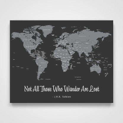 Push Pin Mini World Map - Prism Color Series - Midnight CM Mini Map